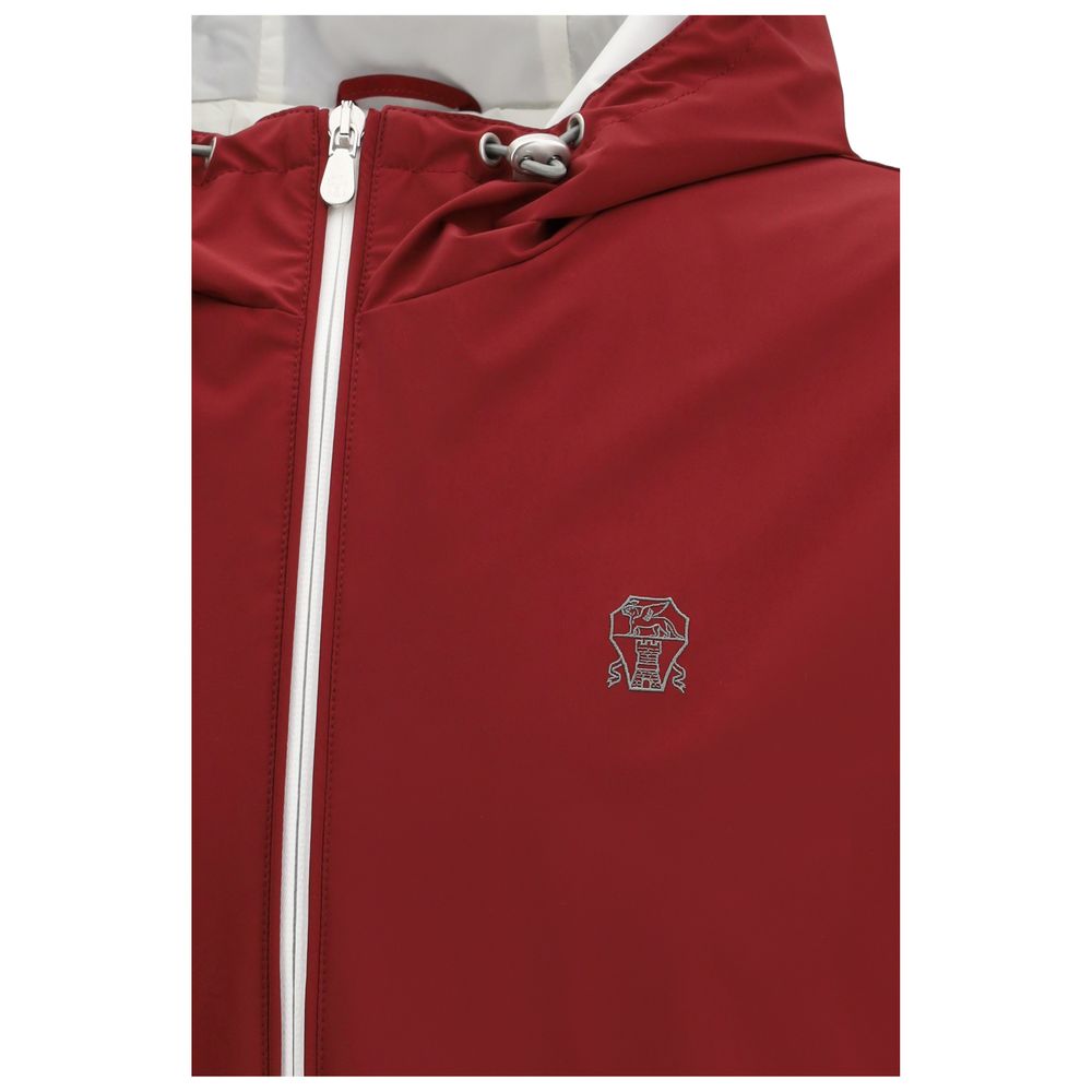 Brunello Cucinelli Bordeaux Polyamide Shell Jacket