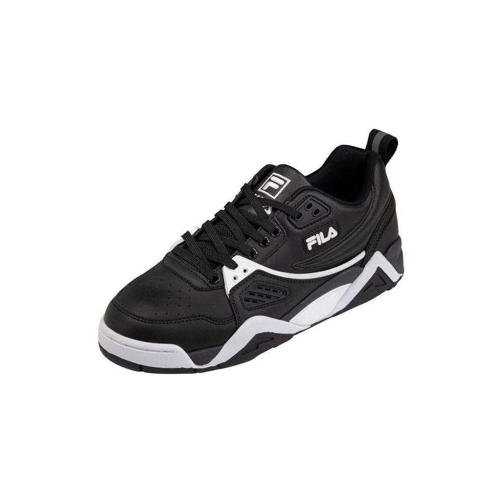Fila Black And White Leather Low Top Sneakers