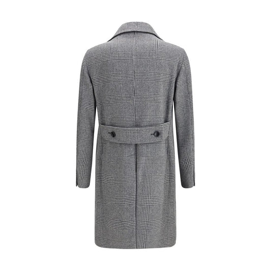 Tagliatore Gray Fleece Wool Coat