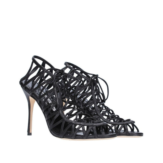 Manolo Blahnik Black Leather Sandals