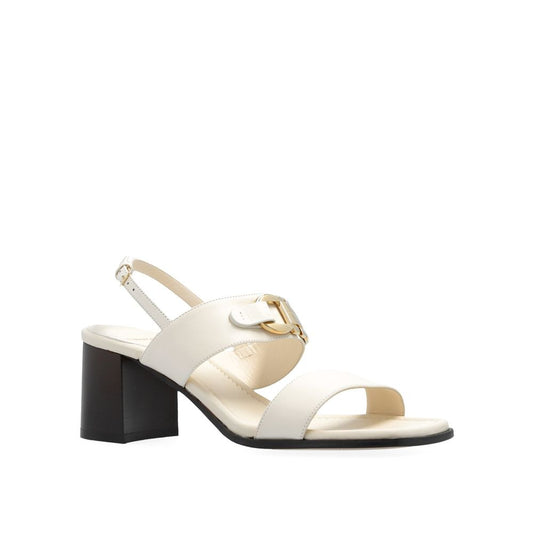 Salvatore Ferragamo White Calfskin Platform Sandals