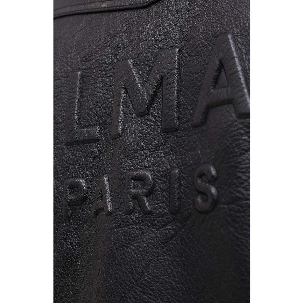 Balmain Black Leather Biker Jacket