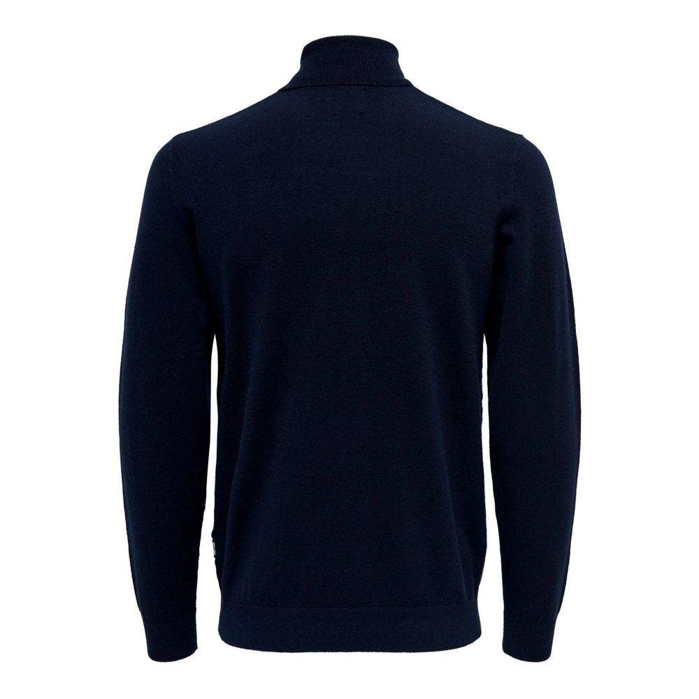 Only & Sons Blue Polyester Turtleneck
