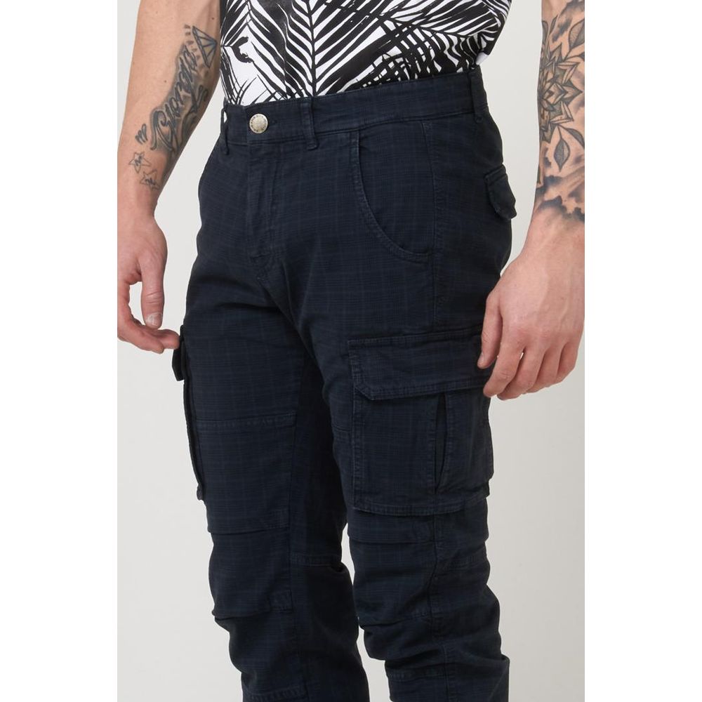 Gas Navy Blue Cotton Cargo Pants