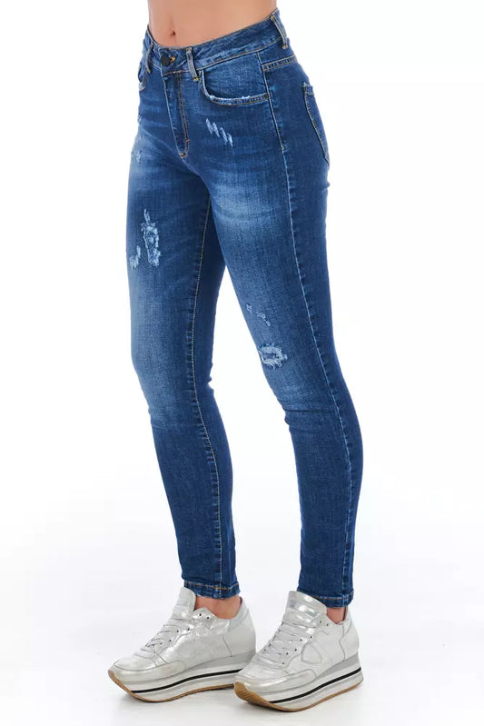 Frankie Morello Blue Other Fibres Women Jeans