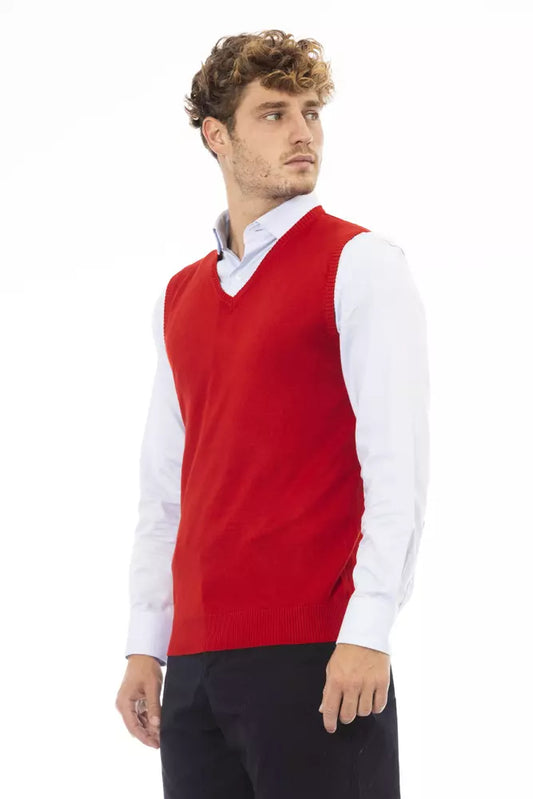 Alpha Studio Red Viscose Men Jacket