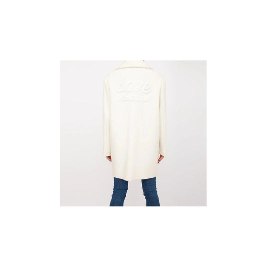 Love Moschino Weißer Wollmantel für Frauen