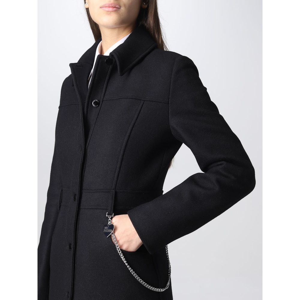 Love Moschino Schwarzer Wollmantel für Frauen