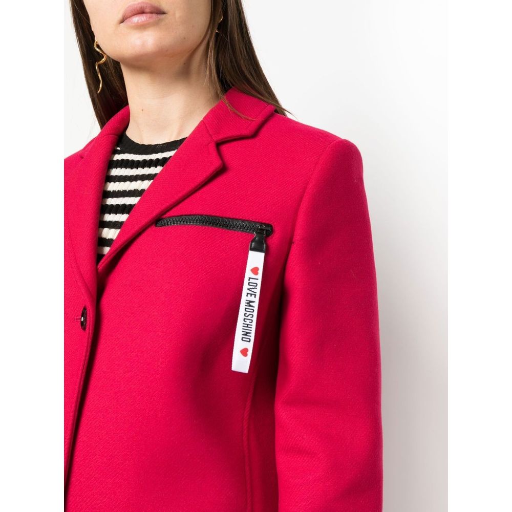 Love Moschino Mantel aus roter Wolle für Frauen
