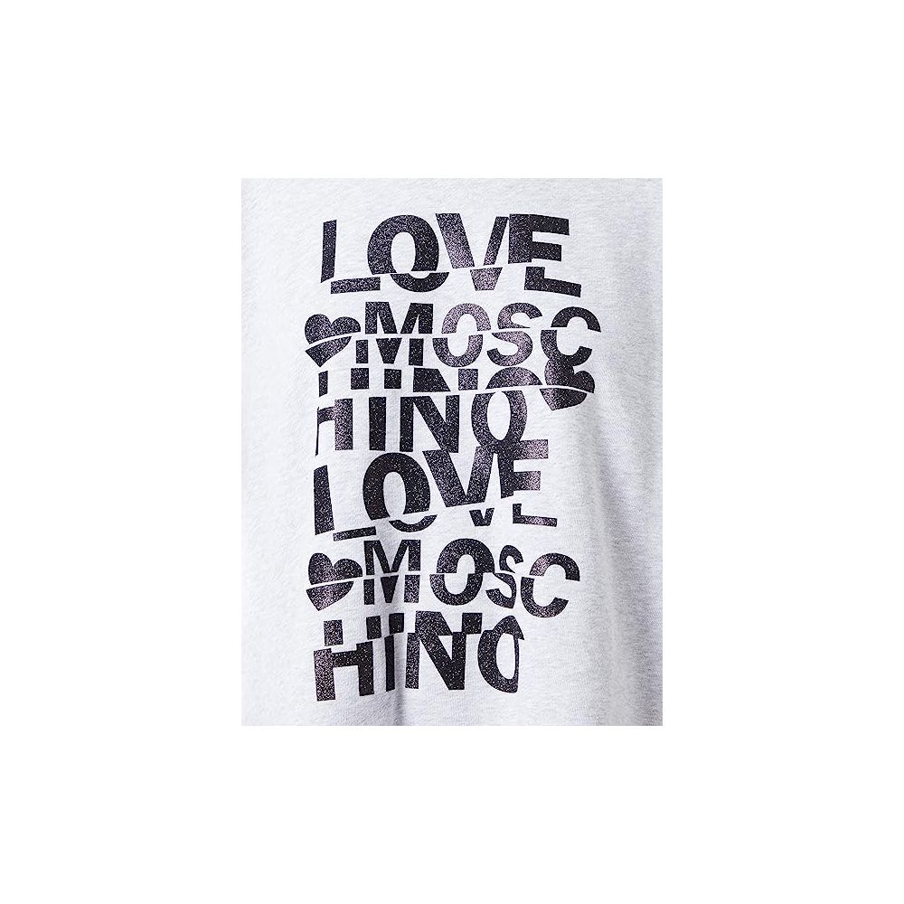 Love Moschino Graues Baumwoll-Sweatshirt in Übergröße für Frauen