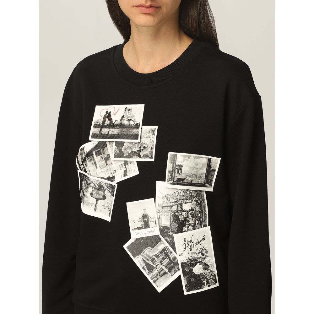 Love Moschino Schwarzer Baumwollpullover für Frauen