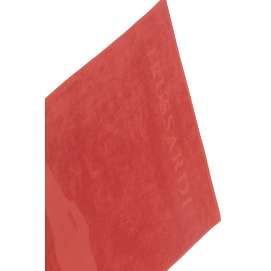Trussardi Beachwear Red Cotton Beach Towel