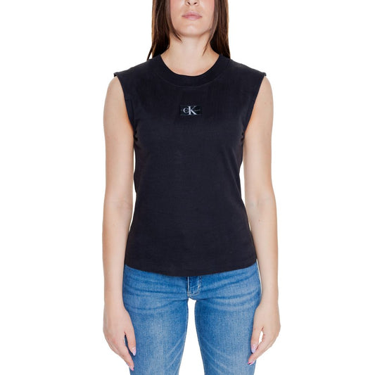 Calvin Klein Jeans Schwarzes T-Shirt aus Baumwolle