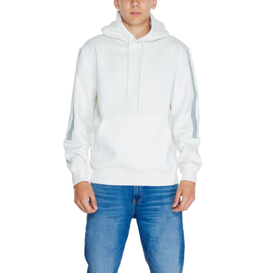 Calvin Klein Jeans Baumwoll-Kapuzenpullover in Creme