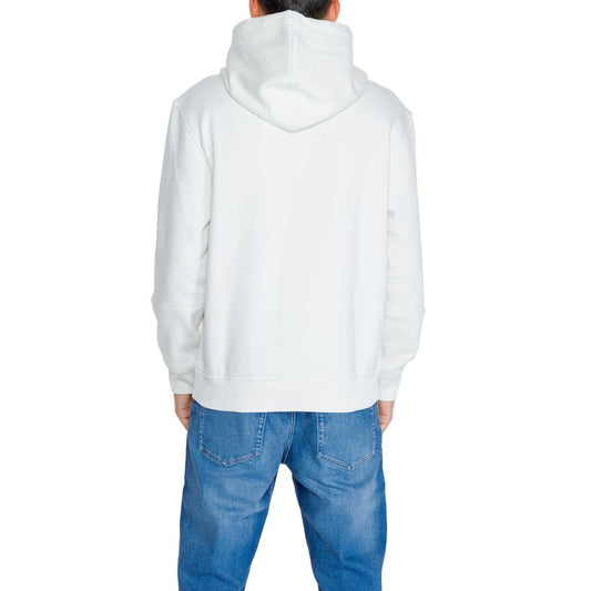 Calvin Klein Jeans Baumwoll-Kapuzenpullover in Creme