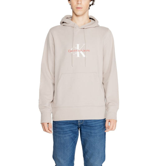 Calvin Klein Jeans Beiger Hoodie aus recyceltem Baumwoll-Mix