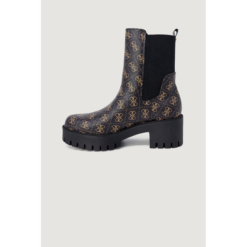 Guess Black Leather Ankle Boots
