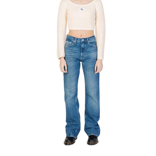 Calvin Klein Jeans Blaue Baumwoll-Mom-Jeans