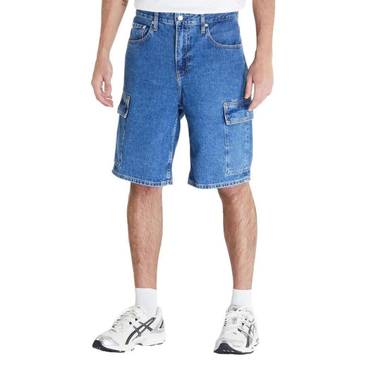 Calvin Klein Jeans Blaue Baumwoll-Bermuda-Shorts