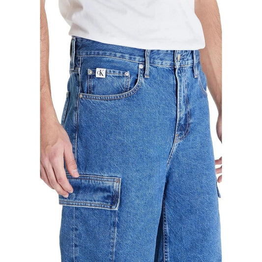 Calvin Klein Jeans Blaue Baumwoll-Bermuda-Shorts
