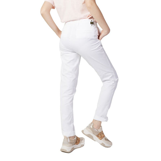 Blauer White Cotton Casual Pants