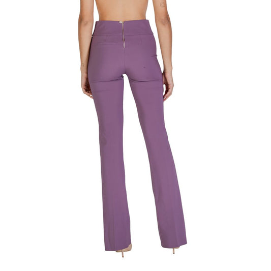 Sandro Ferrone Purple Polyester Flared Pants