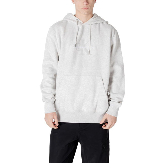Calvin Klein Jeans Grauer Baumwoll-Kapuzenpullover