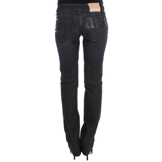 John Galliano Blue Cotton Bootcut Jeans
