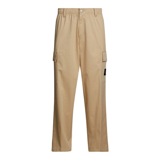 Calvin Klein Beigefarbene Baumwoll-Cargo-Hose