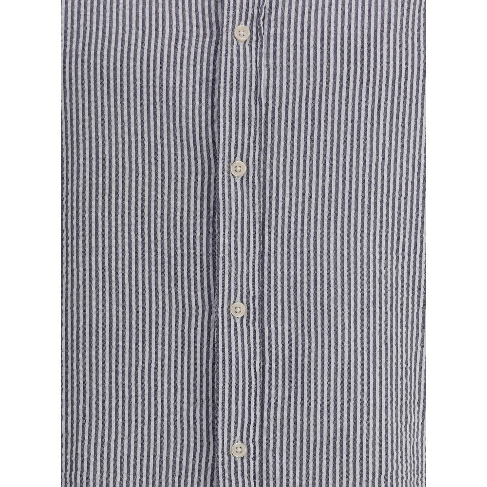 Deperlu Blue Cotton Pattern Shirt