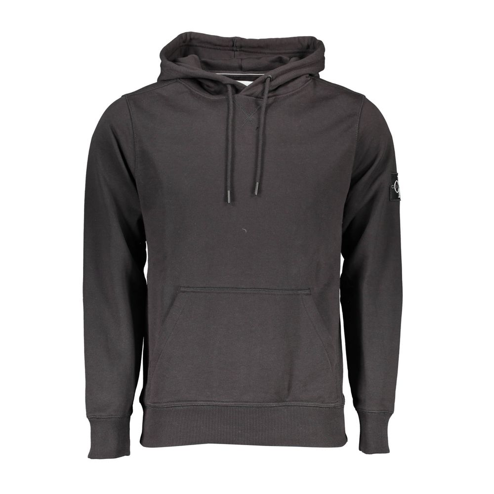 Calvin Klein Schwarzer Baumwollpullover für Männer mit zentraler Tasche und Kapuze