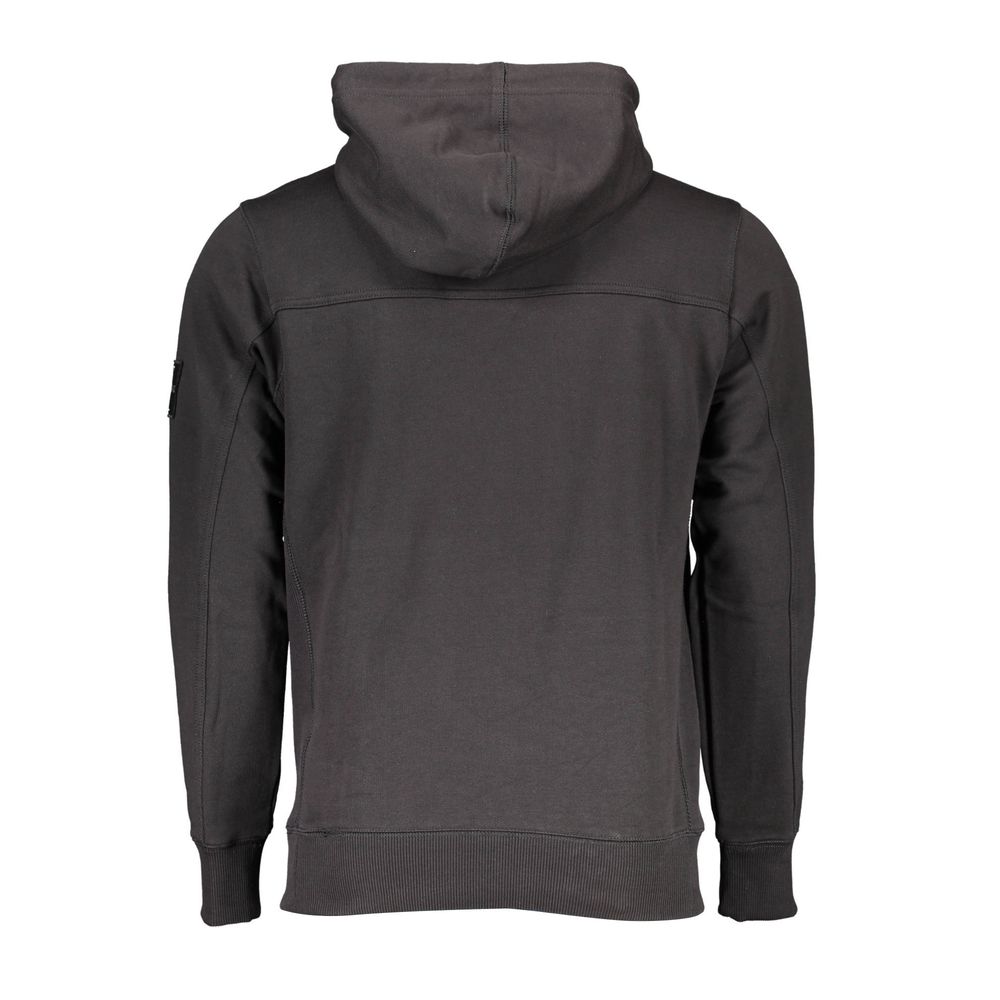 Calvin Klein Schwarzer Baumwollpullover für Männer mit zentraler Tasche und Kapuze