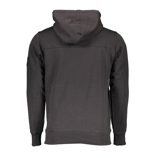 Calvin Klein Schwarzer Baumwollpullover für Männer mit zentraler Tasche und Kapuze