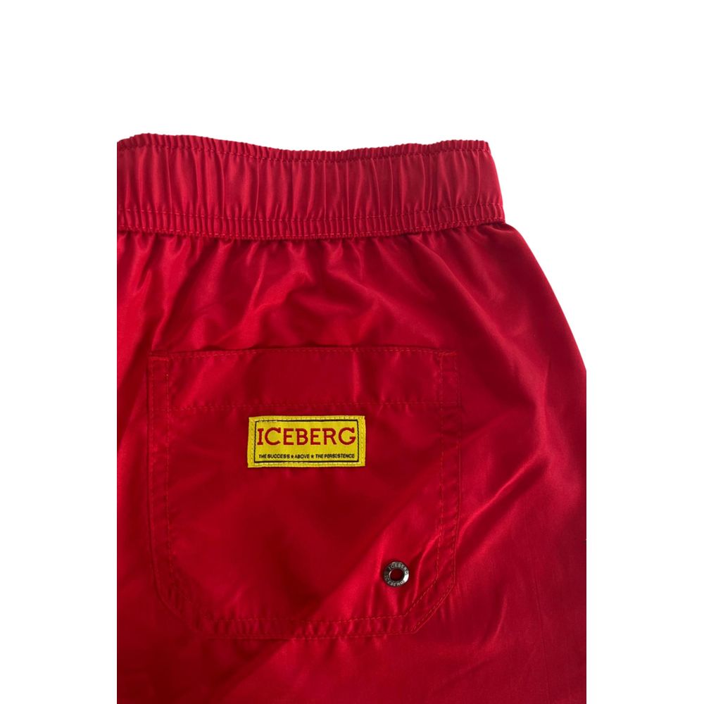 Iceberg Red Polyester Men Swim Short
