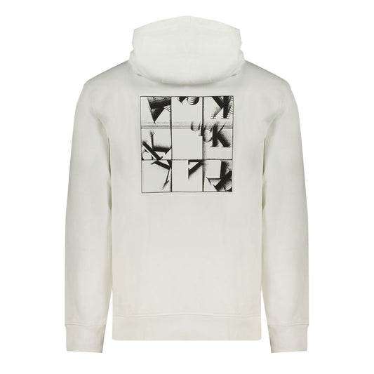 Calvin Klein Weißer Baumwollpullover für Männer mit Kapuze