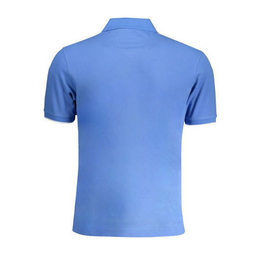 La Martina Blue Cotton Men Polo Shirt