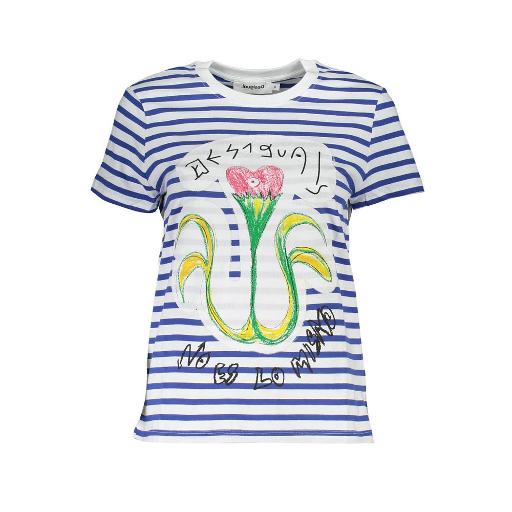 Desigual T-Shirt aus blauer Baumwolle für Frauen