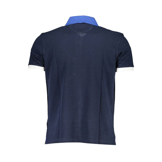 La Martina Blue Cotton Mens Polo Shirt