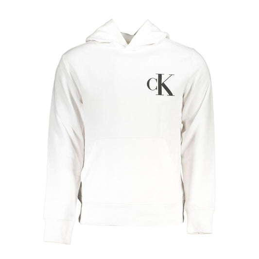 Calvin Klein Weißer Baumwollpullover für Männer mit Kapuze