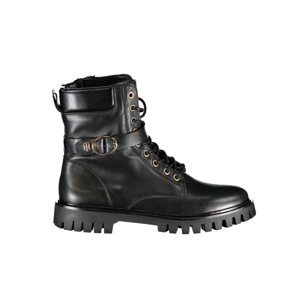 Tommy Hilfiger Schwarzes Leder Damen Stiefel