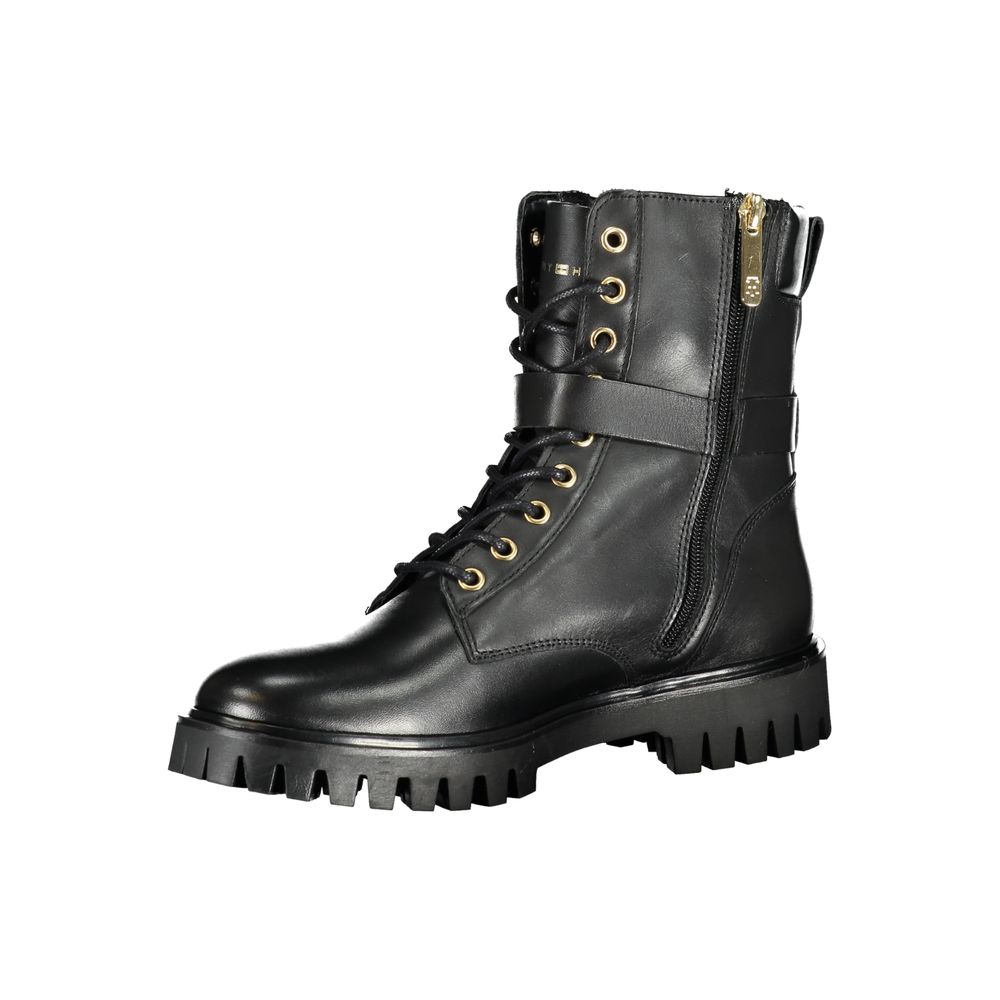 Tommy Hilfiger Schwarzes Leder Damen Stiefel