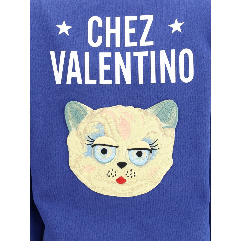 Valentino Blue Cotton Sweatshirt