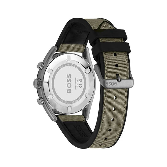 Hugo Boss Grüne Stoff-Armbanduhr