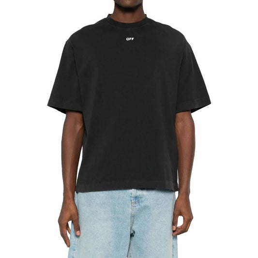 Off-White Schwarzes Baumwoll-T-Shirt