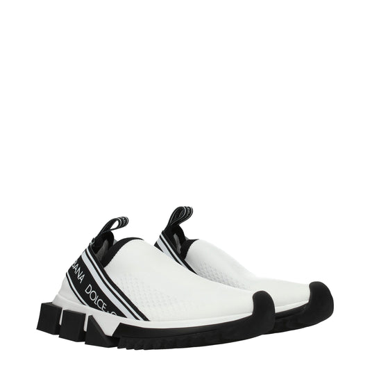 Dolce & Gabbana White Fabric Chunky Sneakers