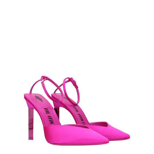 The Attico Pink Satin Stiletto Heel Sandals