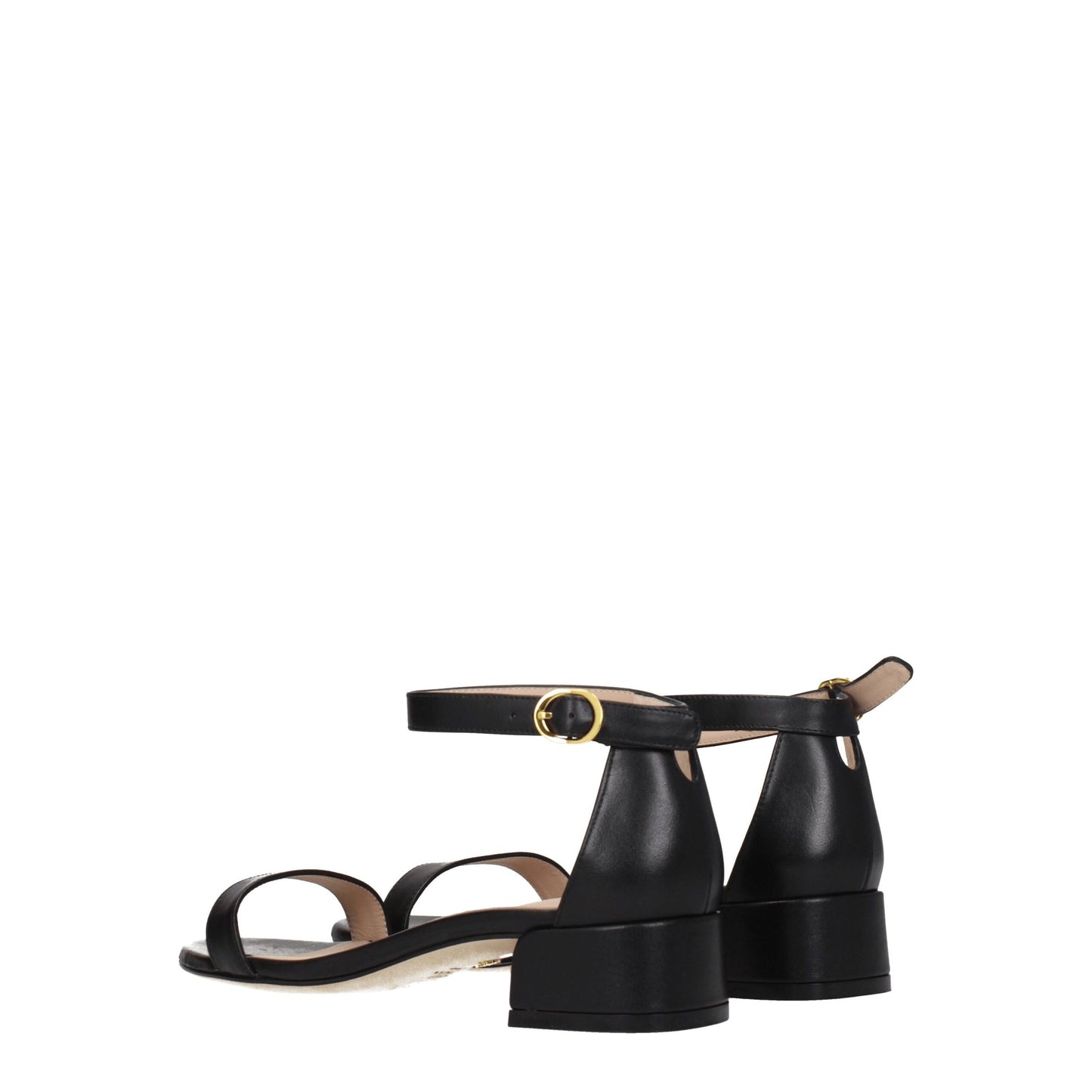 Stuart Weitzman Black Leather Sandals