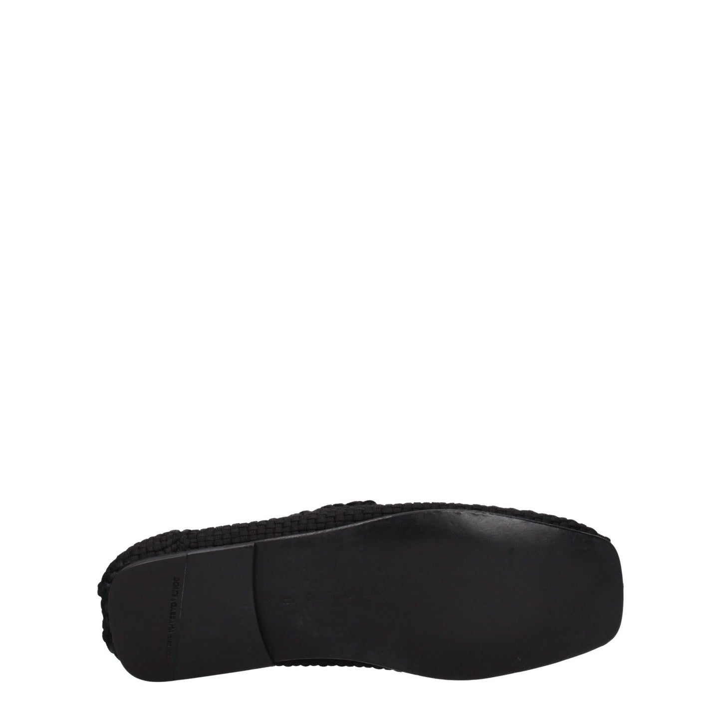 Dolce & Gabbana Black Fabric Slip-On Loafers