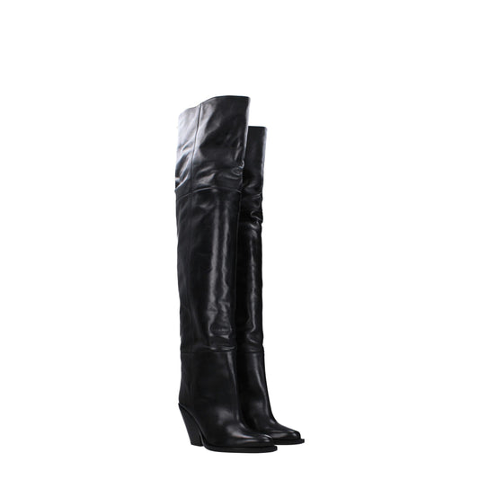 Isabel Marant Black Leather Over The Knee