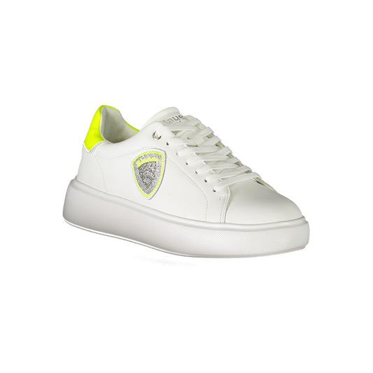 Blauer White Polyester Athletic Sneakers